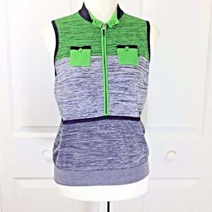 Jamie Sadock Green and Gray Sleeveless Sweater